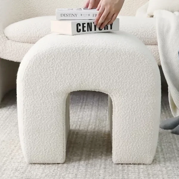 Boucle Bliss Ottoman - Rectangle Cozy Seat