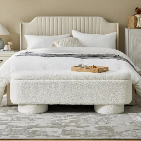 Modern Round Storage Bench - Curvo Design