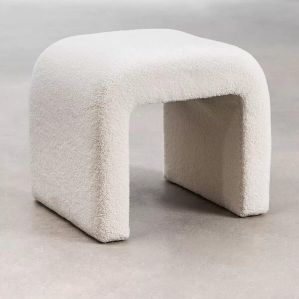 Boucle Bliss Ottoman - Rectangle Cozy Seat